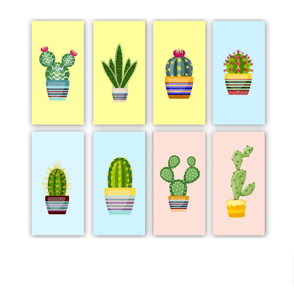 Ukuran (18x30cm) pajangan Pajangan Poster Kaktus Cactus Leaf Dekorasi Rumah Ruang Tamu Wall Decor Kamar HDTKW Hiasan Dinding