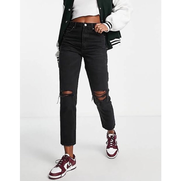 Bershka Mom Ripped Jeans