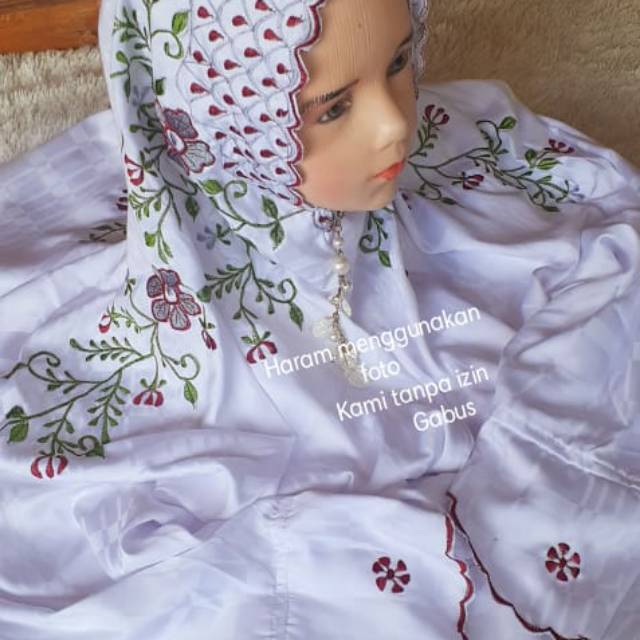 Mukena Anak terusan Semisutra bordir