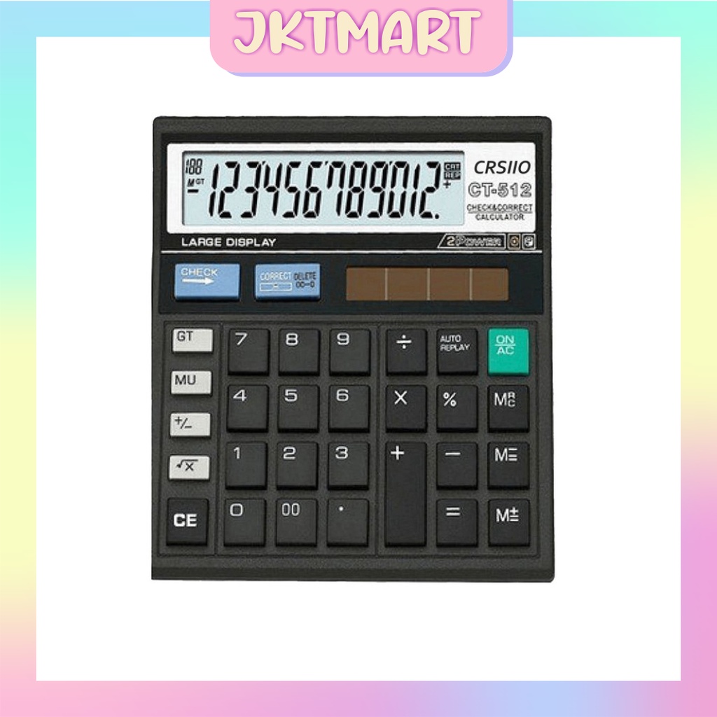 ⭐ JKTMART ⭐ 12 Digit Kalkulator Check / Kakulator Dagang Besar / Calculator CT 512 MURAH S020