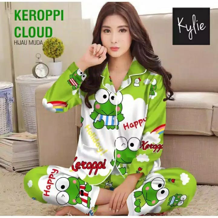 BAJU TIDUR WANITA/PIYAMA WANITA KATUN MOTIF KEROPY AWAN CP/PP