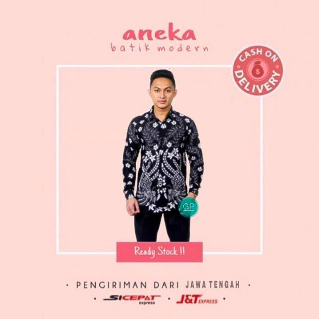 KEMEJA HEM ATASAN BATIK PRIA COWOK BIG SIZE JUMBO LENGAN PANJANG