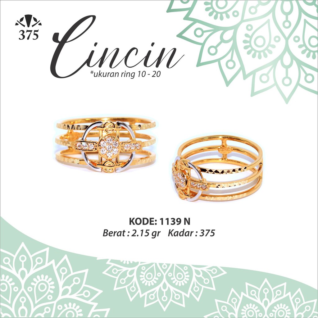 CINCIN EMAS ASLI TUMPUK 3 VARIASI CARTIER