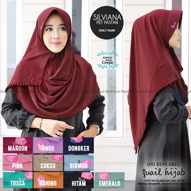 PROMO QUAIL | Silviana Hijab | JILBAB KHIMAR SYARI INSTANT BERGO PET ANTEM KERUDUNG by Quail Hijab