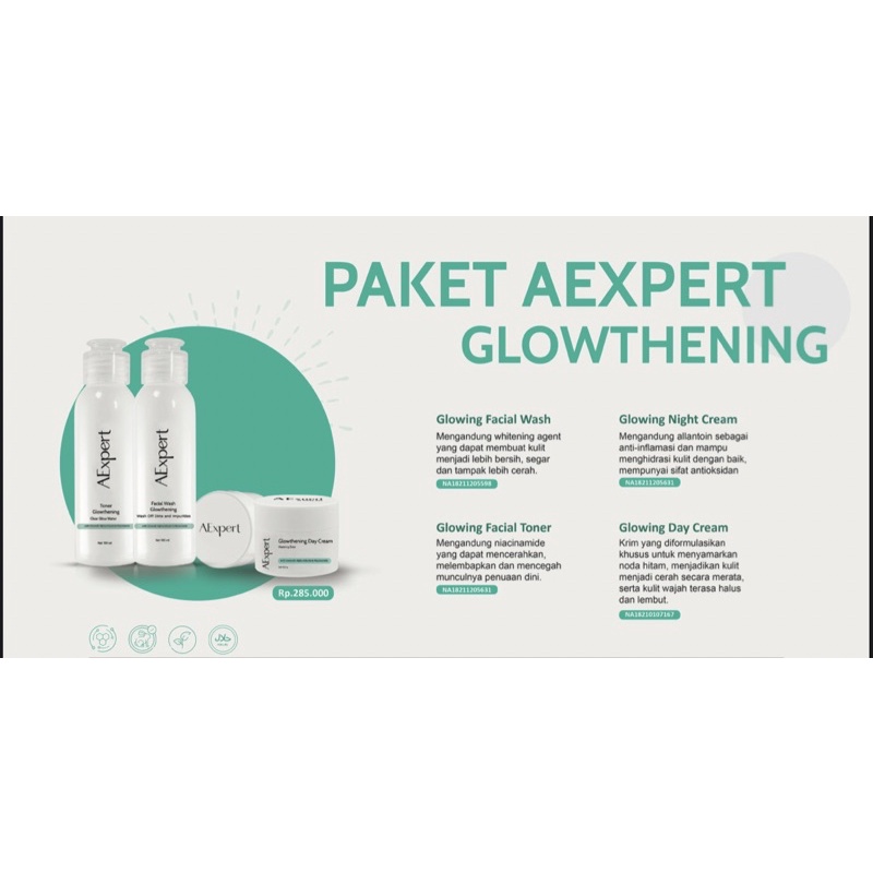 Aexpert skincare glowtening series
