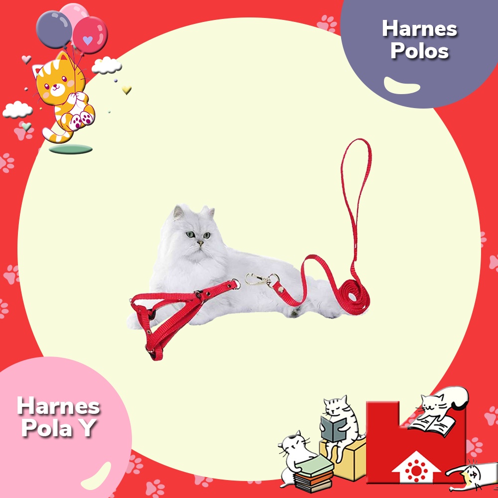 Harnes Kucing dan Anjing Motif Polos Pola Y