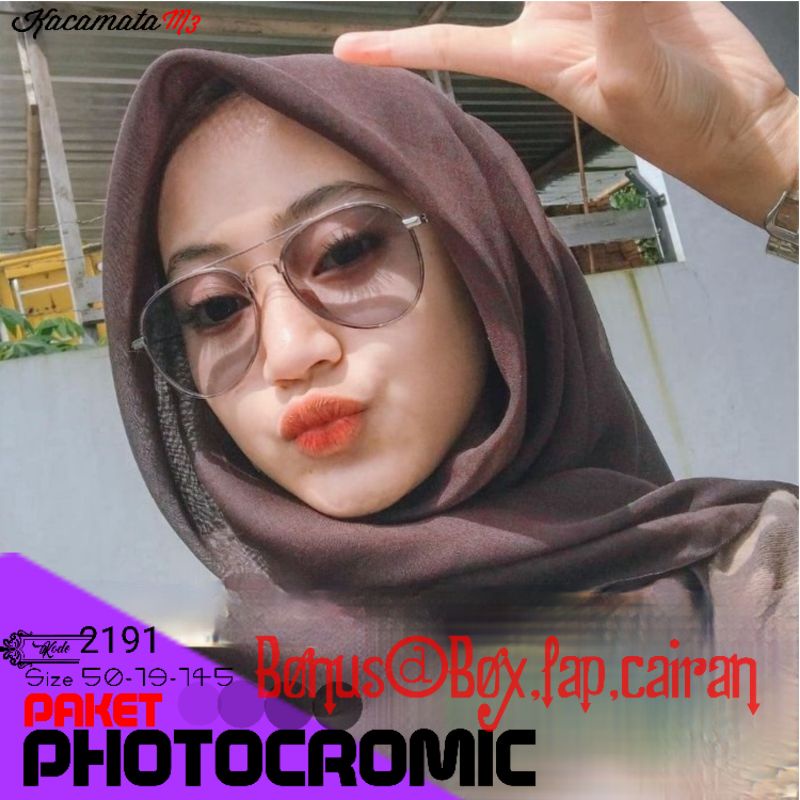 kacamata lensa photocromic |kacamata wanita|pria kacamata kode 2191 size 52-19-147