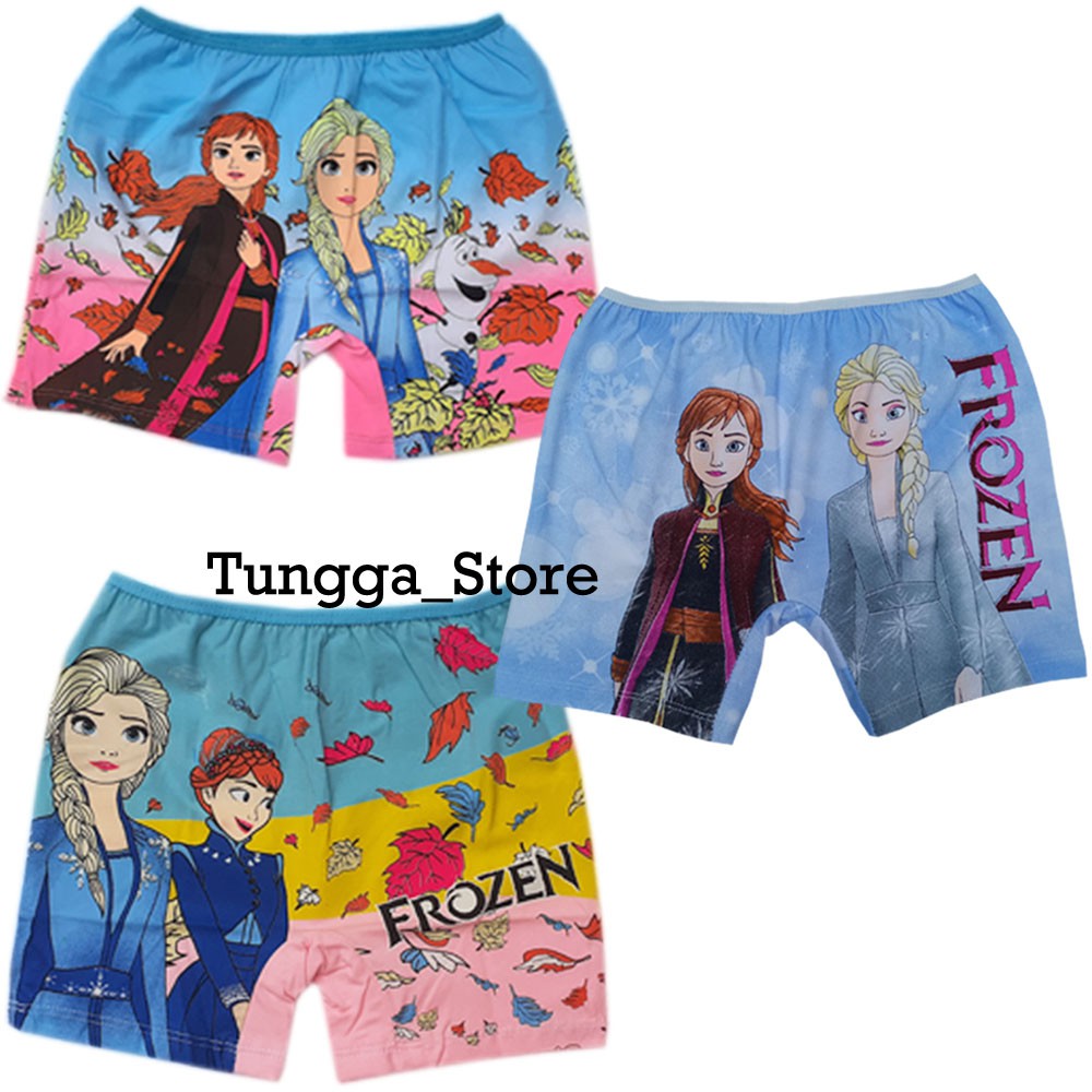 PROMO TERMURAH 6 Pcs Short Anak Perempuan Lucu Celana Pendek Motif Kartun Frozen