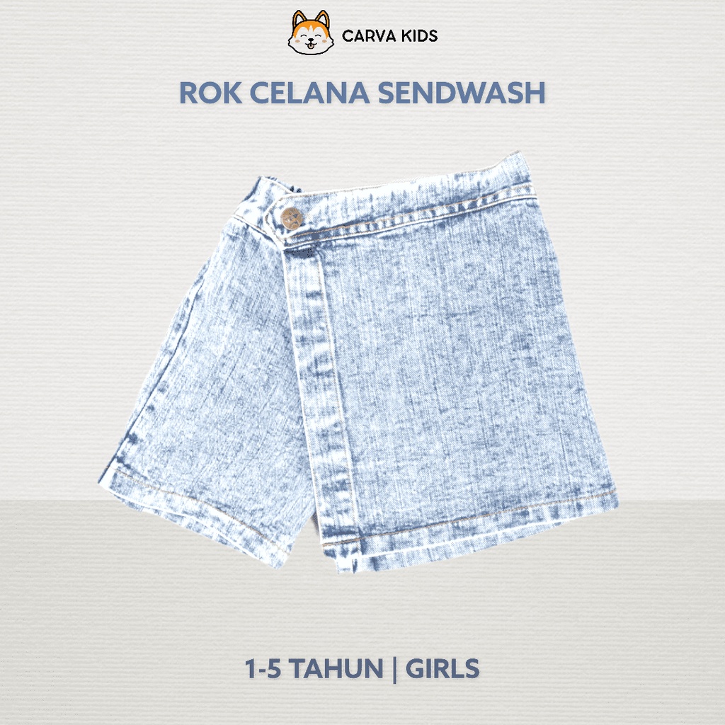 CELANA ROK CARVA JEANS ANAK SENDWASH ICEWASH PEREMPUAN BAYI IMUT LUCU BEST SELLER TERMURAH