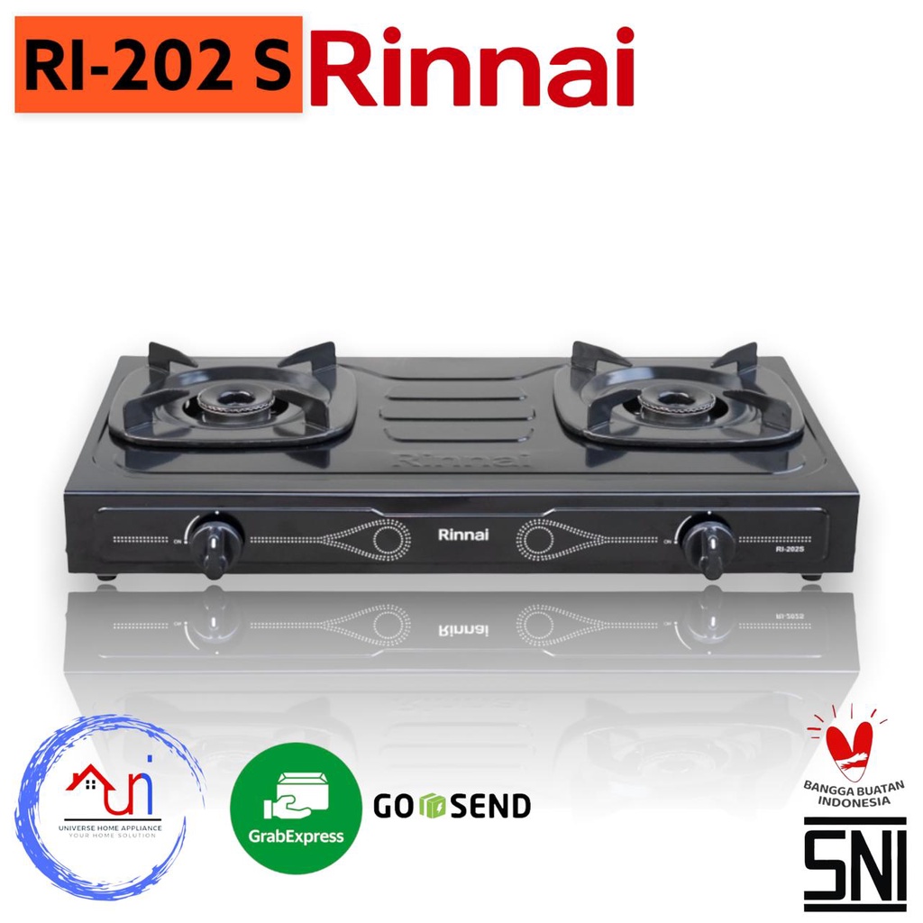 KOMPOR GAS RINNAI RI-202S 2 TUNGKU / KOMPOR DUA TUNGKU RINNAI RI 202S / RI-202S / RI 202 S
