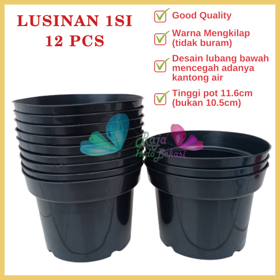 LUSINAN Pot 17 Hitam Isi 12 Kopeng 17 TERMURAH GROSIR Pot Lusinan Hitam Murah Termurah 12 20 25 30cm