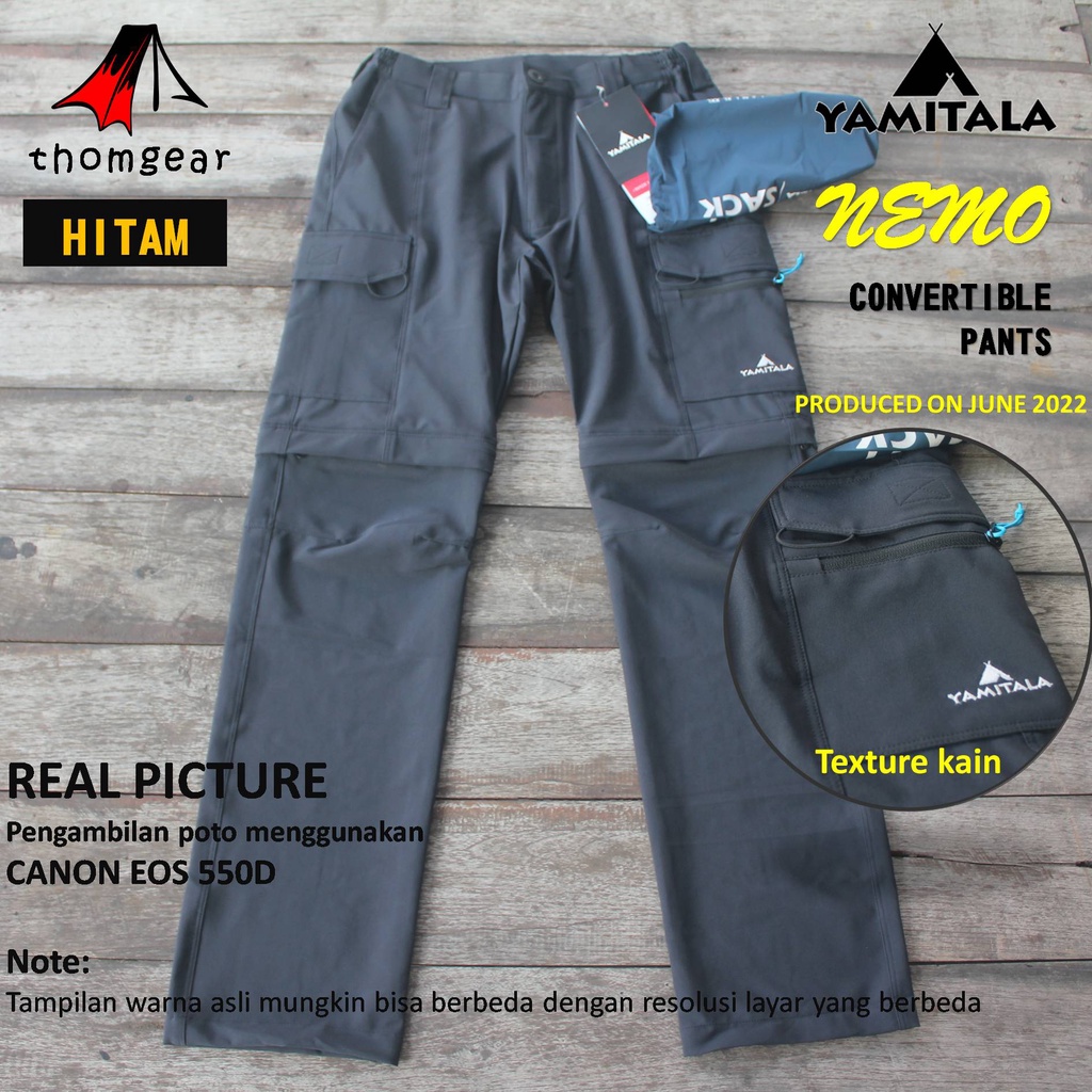 Thomgear Yamitala Nemo Convertible Pants Celana Panjang Gunung Outdoor Hiking Sambung Pria Wanita Dewasa Quickdry Stretch Elastis