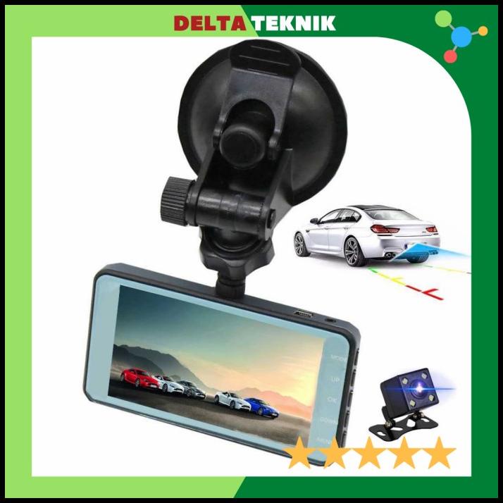 Dvr Kamera Mobil 4 Inch Depan Belakang Digital Lcd Lengkap Kabel Stand
