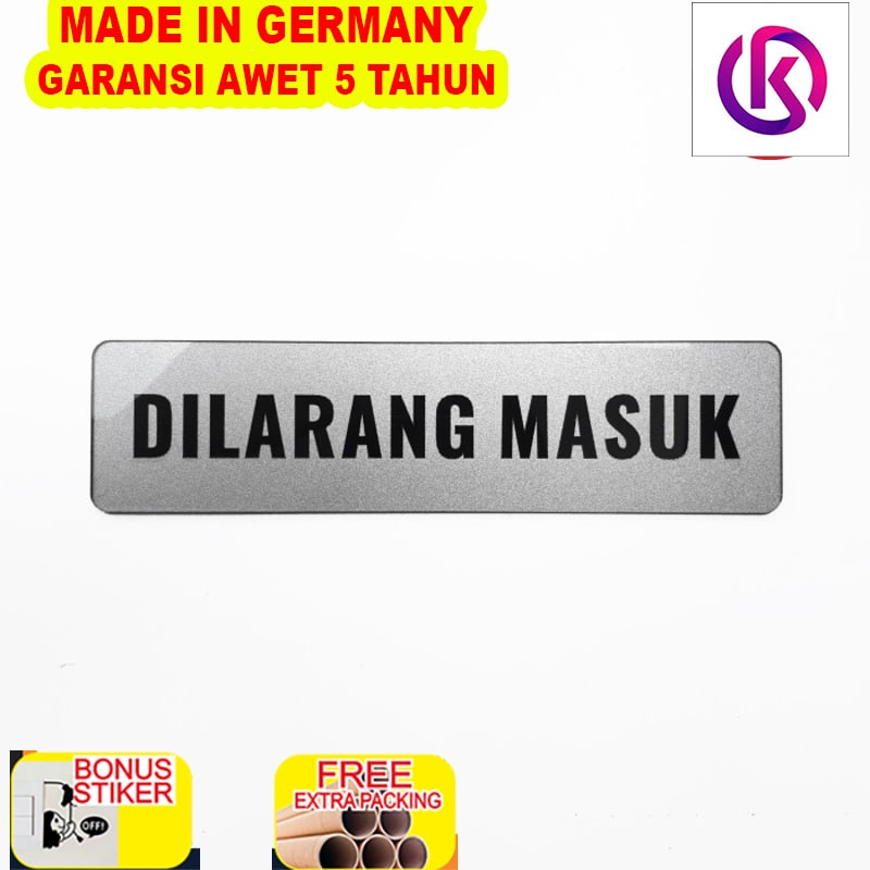 

Terlaris Sign Akrilik Pintu - DILARANG MASUK SILVER 20x5cm - Signage Cafe/Resto