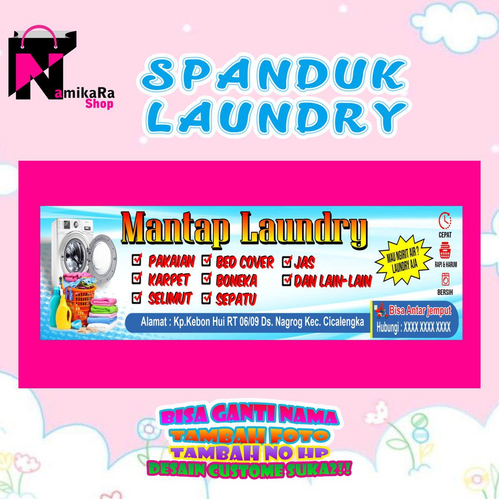 Banner Spanduk Backdrop Laundry / Banner Laundry Viral/ Spanduk Laundry Ukuran 300x100