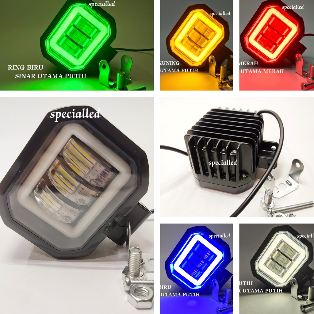 lampu tembak led cwl k30 3 mata 4d angel aye eye 30 watt kotak biru