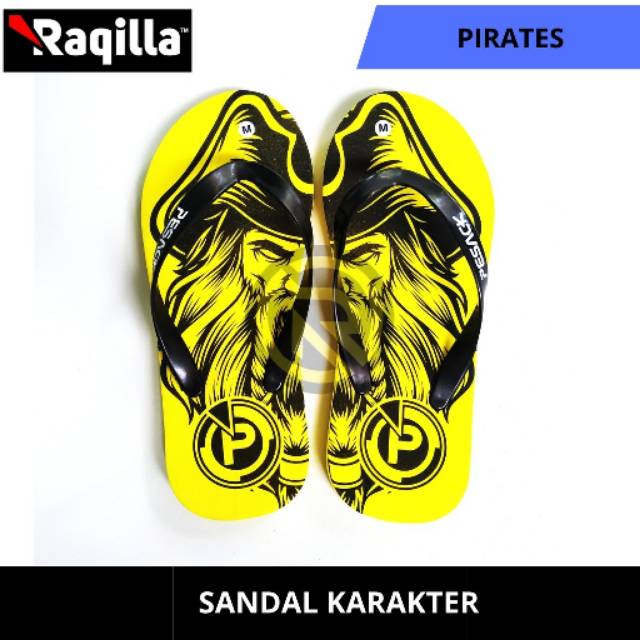 Sandal Jepit pria unik / Sandal Pria / Sandal Motif Pirates Of the Caribian terbaru