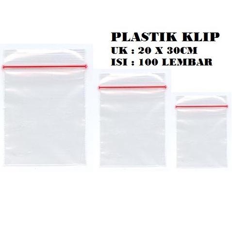 KANTONG PLASTIK KLIP KP UKURAN 20X30 / 20 X 30 CM BENING 100 LEMBAR