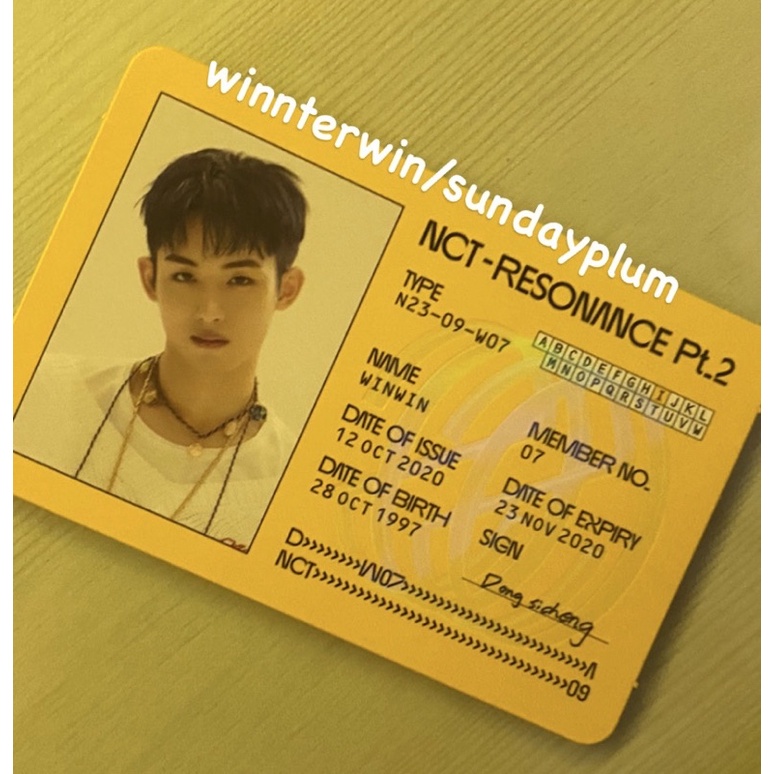 id card winwin nct resonance 2020