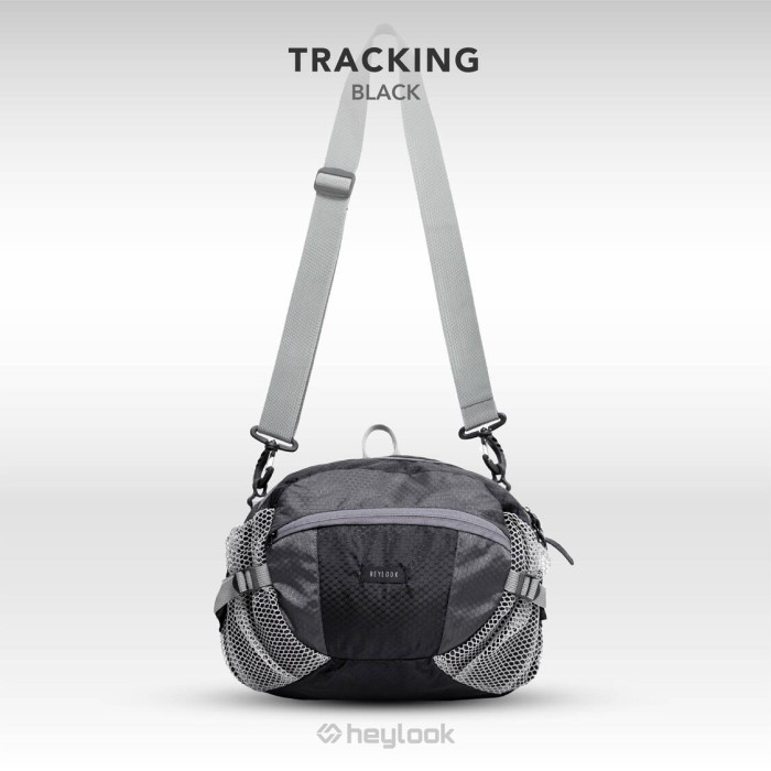 TAS PRIA TAS SELEMPANG PRIA WAIST BAG TRACKING OUTDOOR PRIA SLING BAG GADGET PR - TRACKING BLACK bes