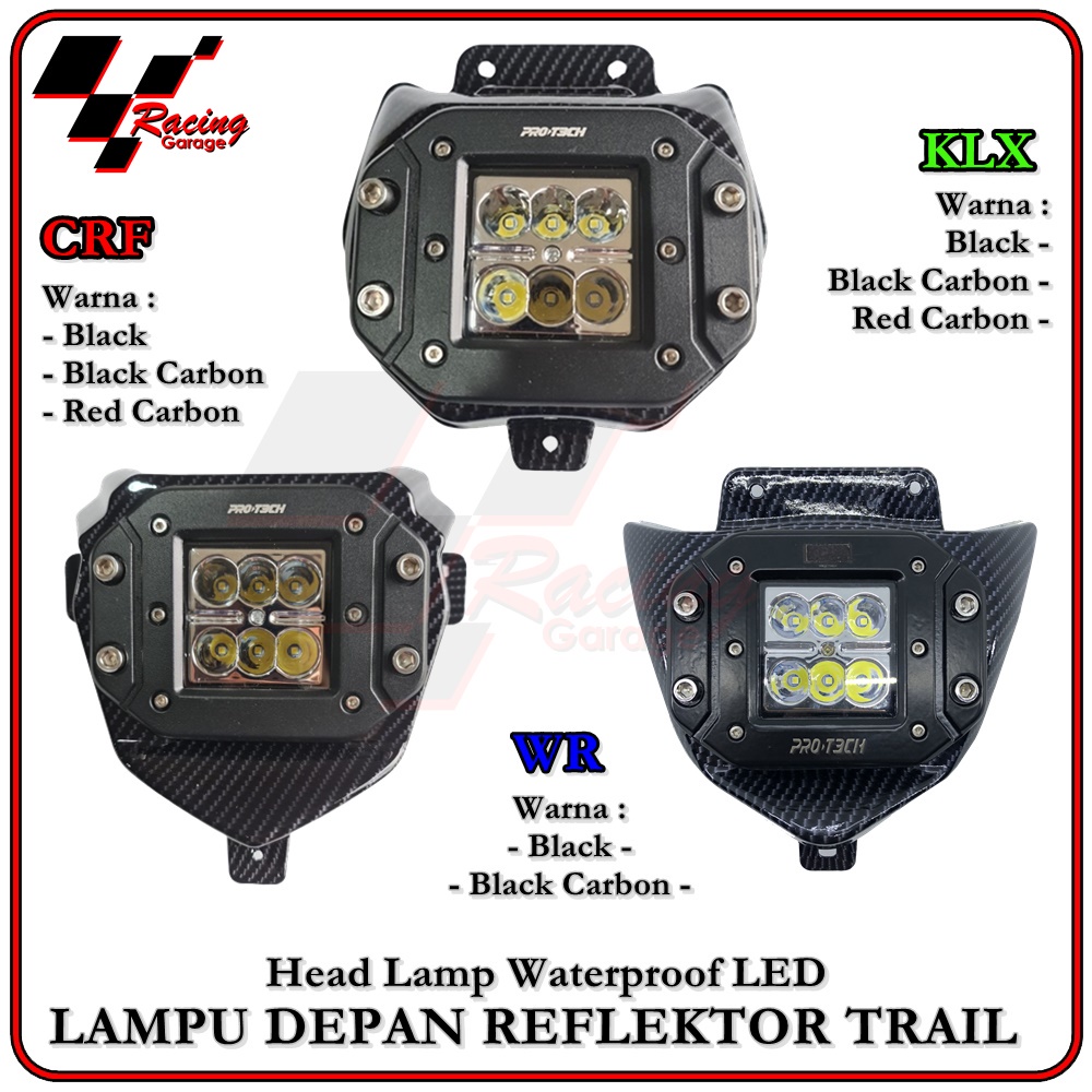 LAMPU DEPAN LED CRF KLX WR WR155 LAMPU TEMBAK MOTOR TRAIL CROSS SUPERMOTO SUPER MOTO DIRT BIKE PNP
