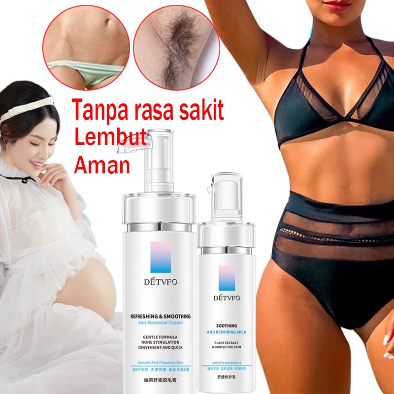 Krim Penghilang Bulu Semprotan Penghilang Bulu Set Wax Penghilang Bulu 150ml Lembut &amp; Tanpa Rasa Sakit Aman untuk Ibu Hamil Cepat Menghilangkan Bulu dari Bagian Pribadi, Ketiak, Lengan dan Paha