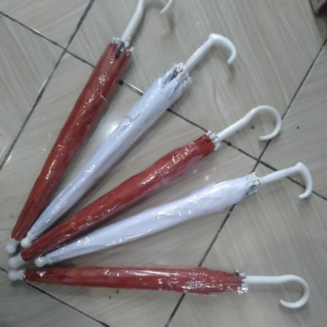 Payung Anak Warna Merah Warna Putih Bukaan Pencet Otomatis  Hiasan Gantung Taman Payung Tari Pluit