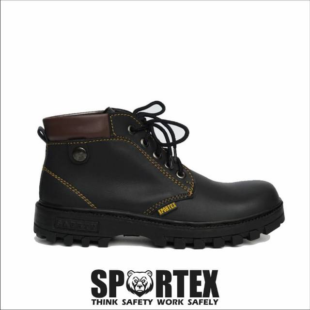 Sepatu Safety Ujung Besi Type Knop ORIGINAL SPORTEX Sol Safety