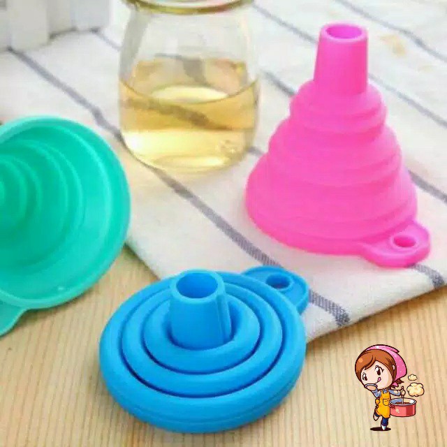 Elmart Corong Air Minyak Lipat Silicone Silikon Bulat Serbaguna