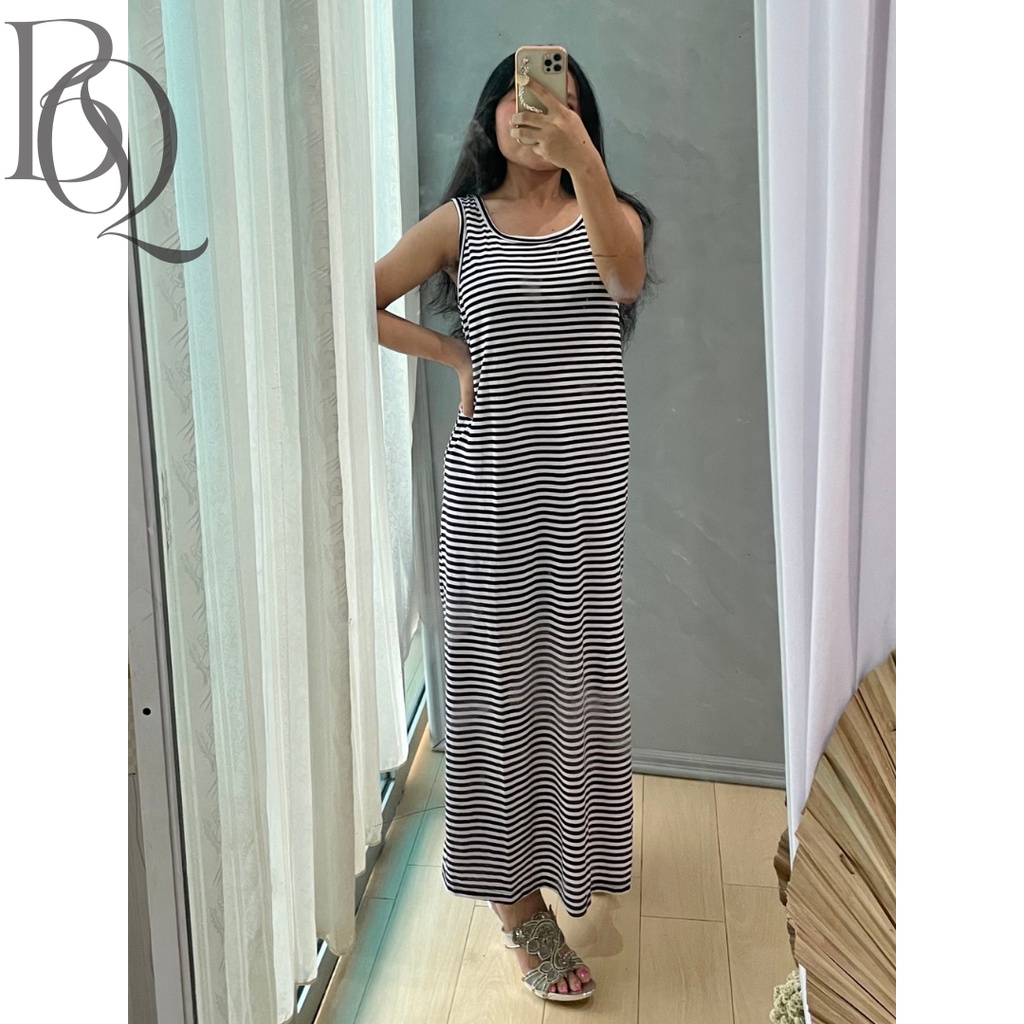 INNER DRES MAXI SALUR / LONG DRESS WANITA KOREAN / DRESS TANPA LENGAN WANITA PREMIUM