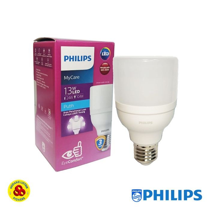 Philips Lampu LED Bright 13W Putih Mycare E27 Bohlam LED 13 Watt CDL