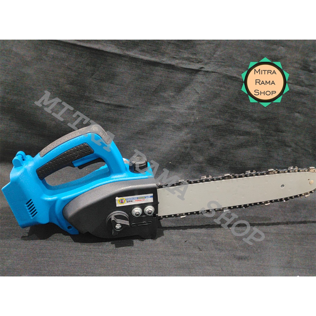 Mesin Chain Saw Cordless/Gergaji Baterai 12 Inch C-MART