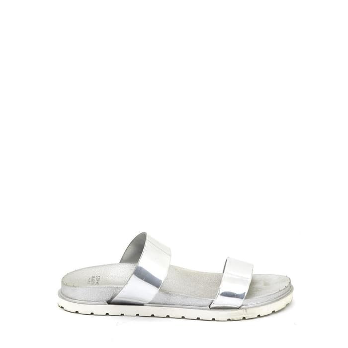 Original Sophie Martin Fashion Wanita Paris Derby Sandal Silver 39 -