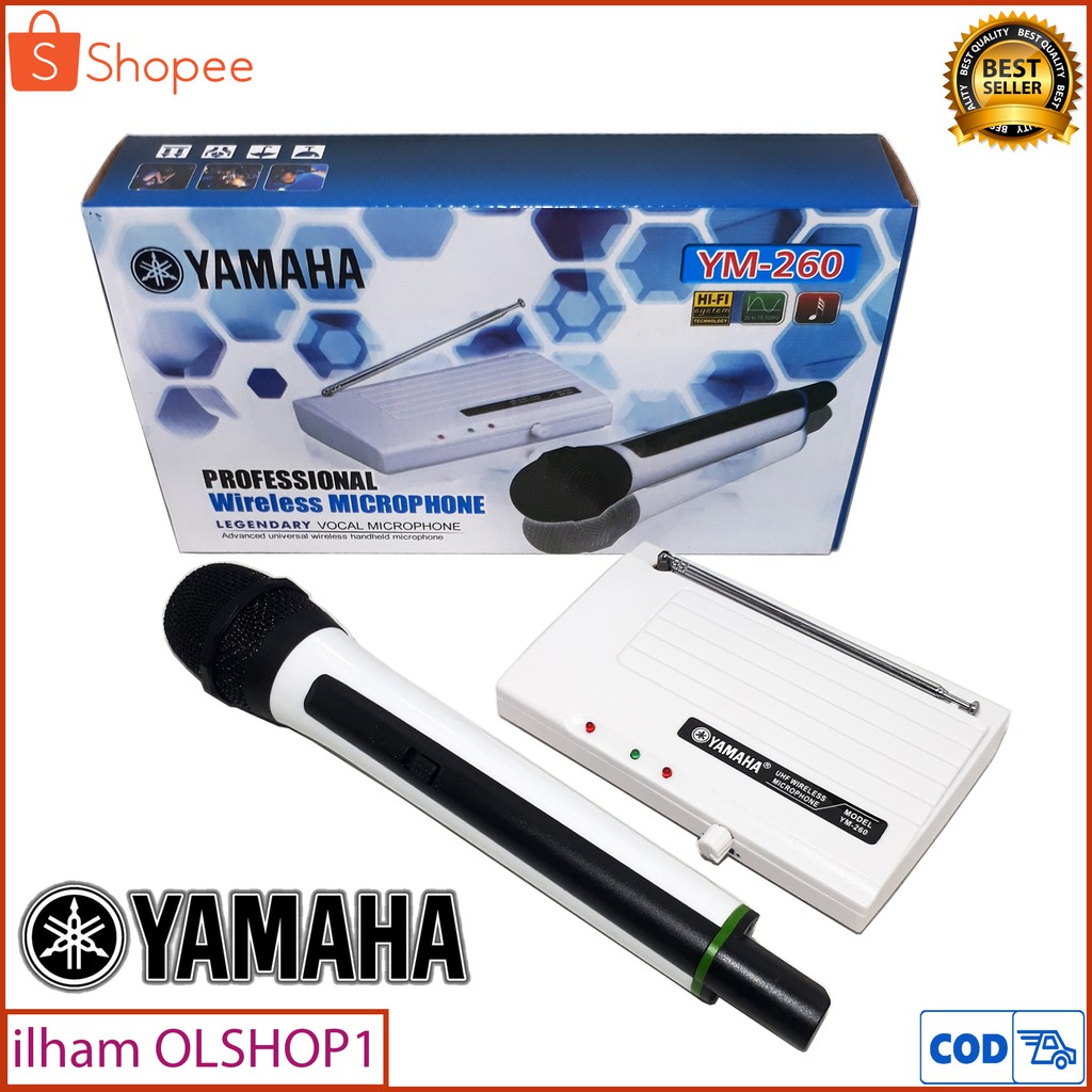 Yamaha YM-260 Profesional Microphone Single Wireless - Mic Suara Mantap