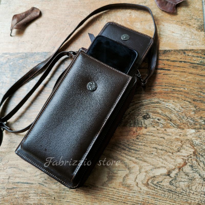dompet wanita selempang dompet tali kulit asli