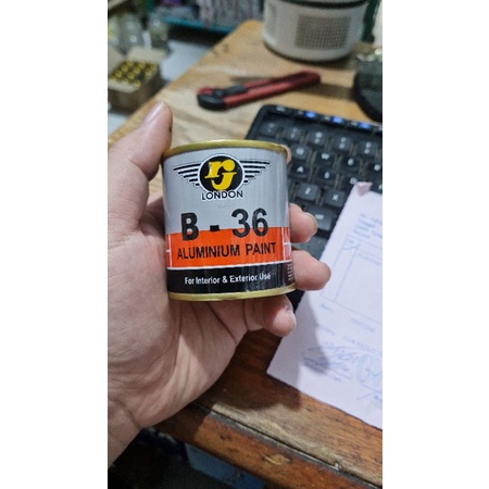 

Cat perak silver besi aluminium paint RJ london B-36 0.1 ltr