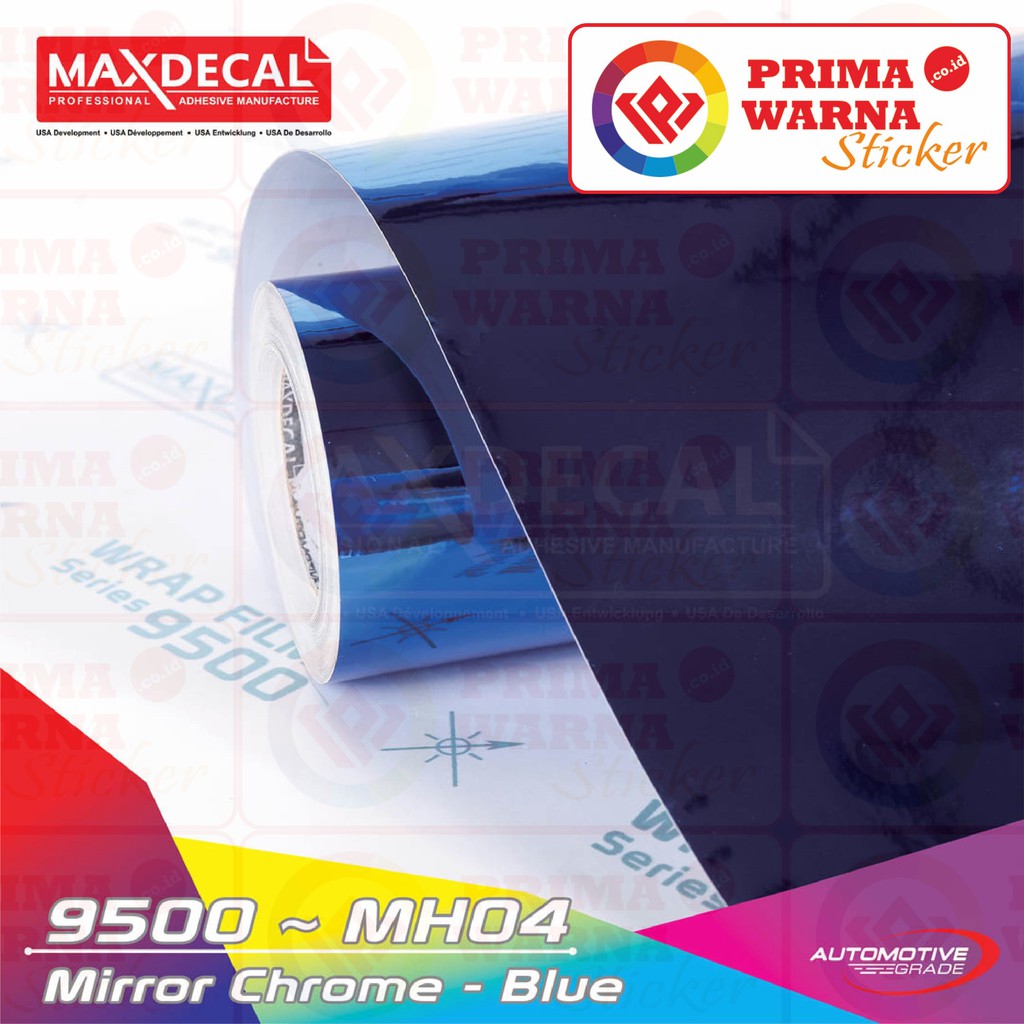 [ROLL 152cm x 18m] MAXDECAL 9500 MH04 BLUE BIRU MIRROR CHROME