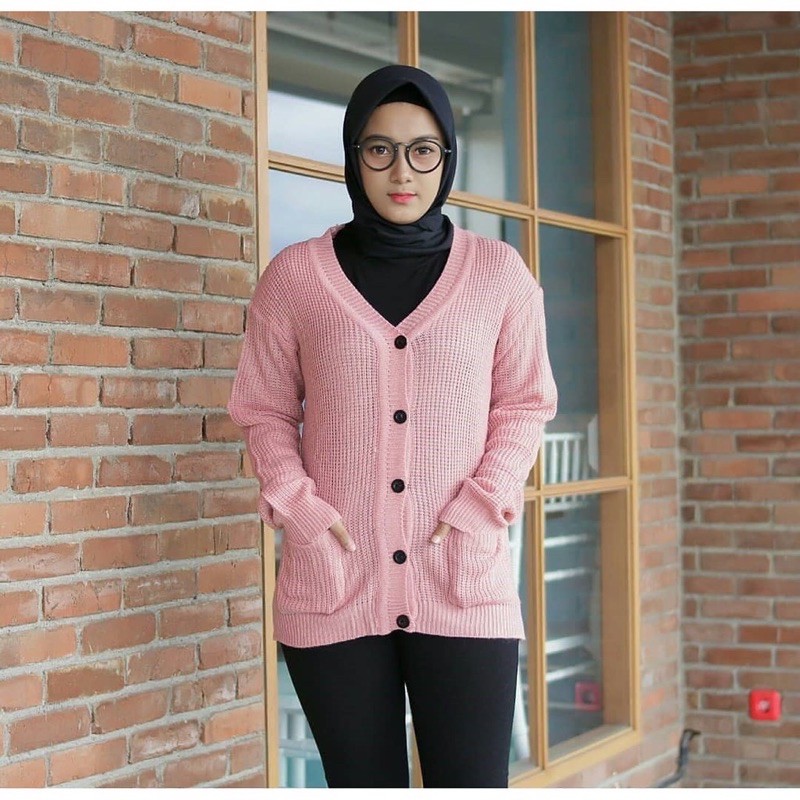 Merissa Outer Cardigan Rajut  Cardigan Rajut Kancing Saku Outer Merisa Knit