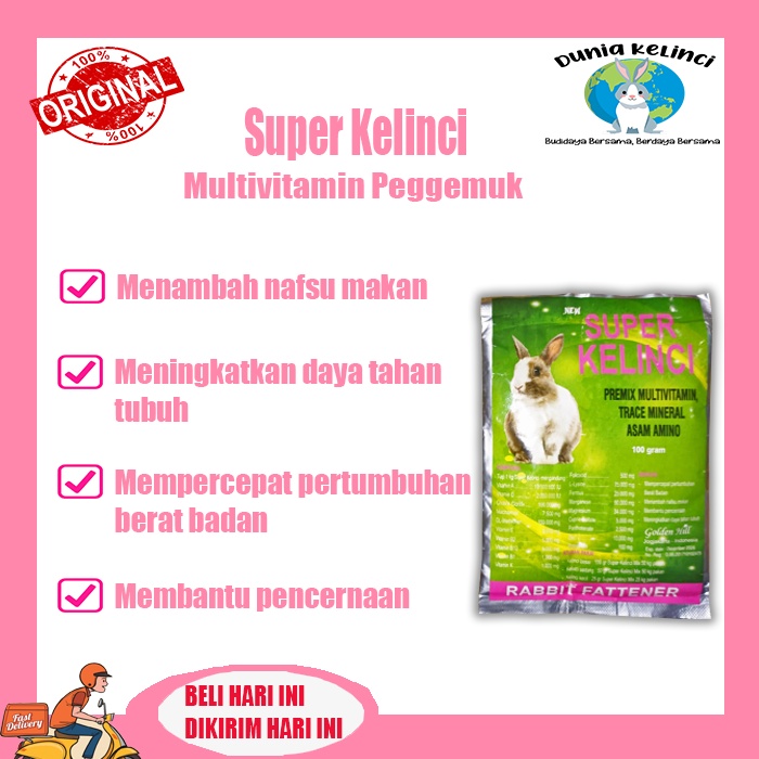 Penggemuk Kelinci SUPER KELINCI PREMIX multivitamin