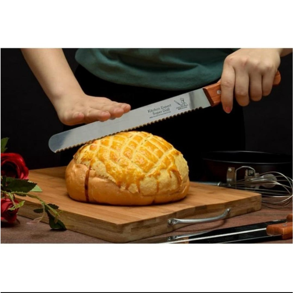 Pisau Gerigi Kasar Pemotong Roti Bread Knife Kue Tart Pisau Panjang