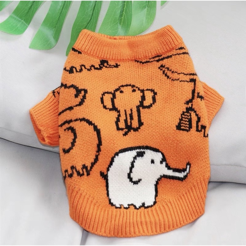 Orange Elephant Top for Cat Dog Baju Anjing Kucing Lucu