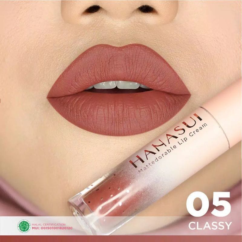 najmia Hanasui Mattedorable BOBA Lip Cream bibir blush on lip and cheek lipstik matte hanasui Boba-05 classy