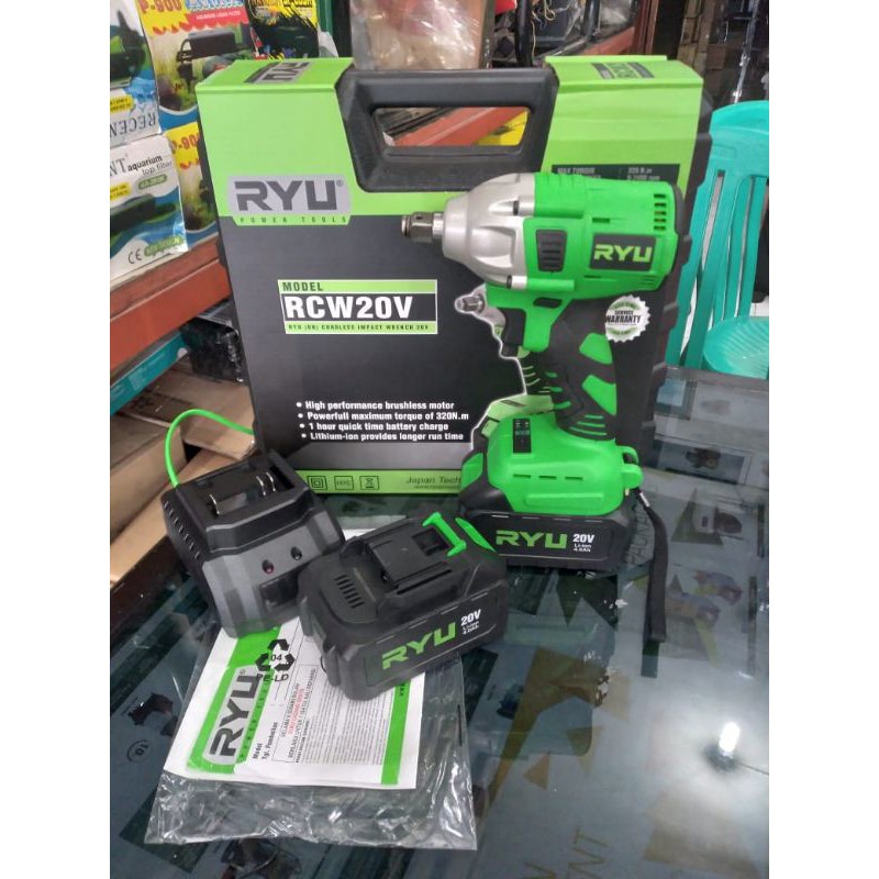 Jual Impact Cordless Wrench Ryu Rcw V Bor Baterai Buka Baut Ban Cas