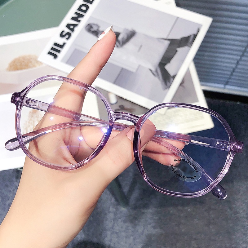 COD Kacamata Korea Gradient Transparent Wanita Kacamata Anti Radiasi Anti Blue Light Untuk Fashion retro flat Eyeglasses ANTOP