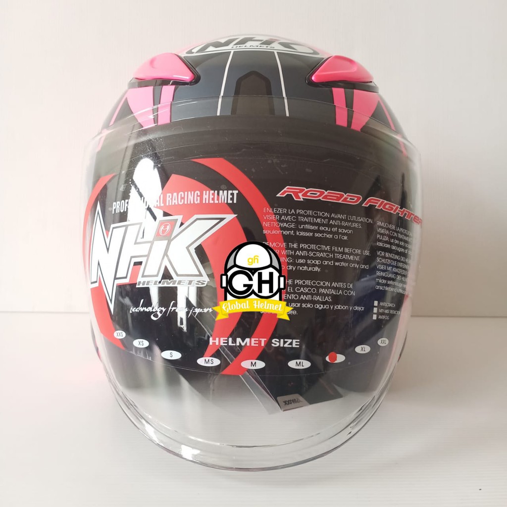 HELM NHK R6 PATROL PINK FLO SILVER NHK R-6 MOTIF PATROL PINK FLOURECENT SILVER