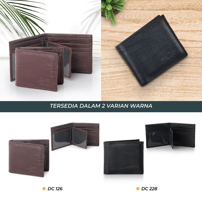 AUTHENTIC Dompet Pria Model Lipat Bahan Kulit Sintetis Asli - Hitam - Coklat Dompet Kartu Terbaik