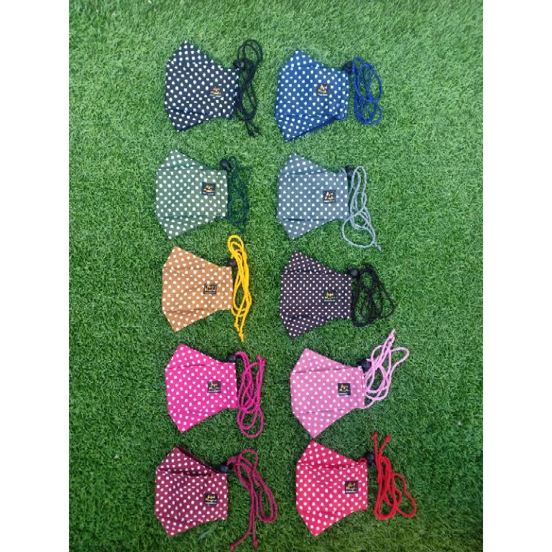  MASKER  KAIN ORIGAMI Motif  Polkadot  Shopee Indonesia