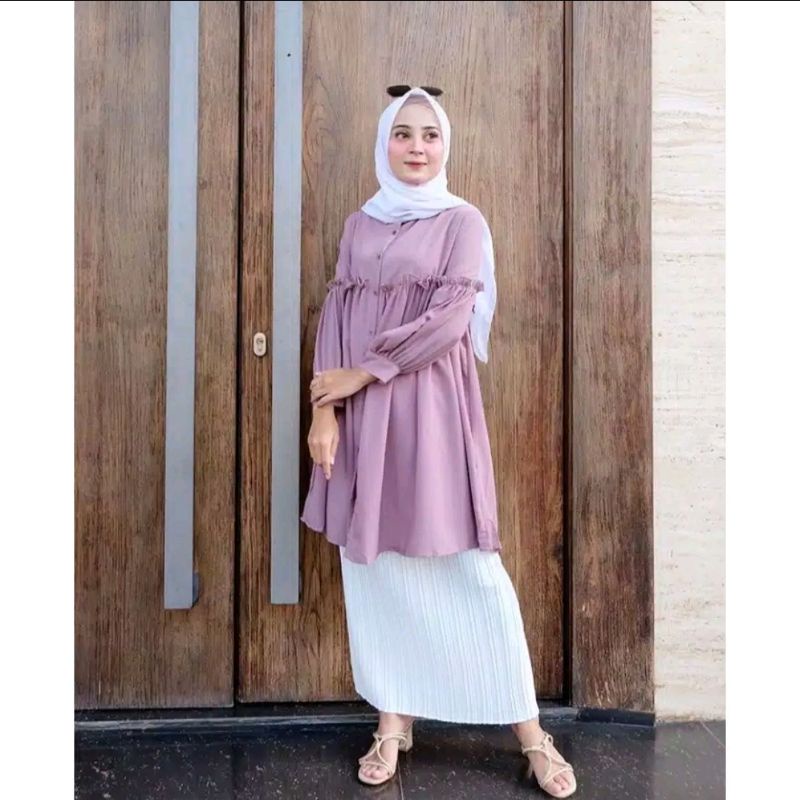 RUFFLE TUNIK/tunik wanita/terbaru/termurah dan terlaris