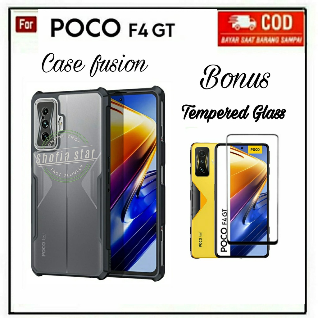 2IN1 CASE XIAOMI POCO F4 GT F4 5G C40 SOFTCASE SHOCKPROOF TRANSPARAN CAMERA PROTECT CASING