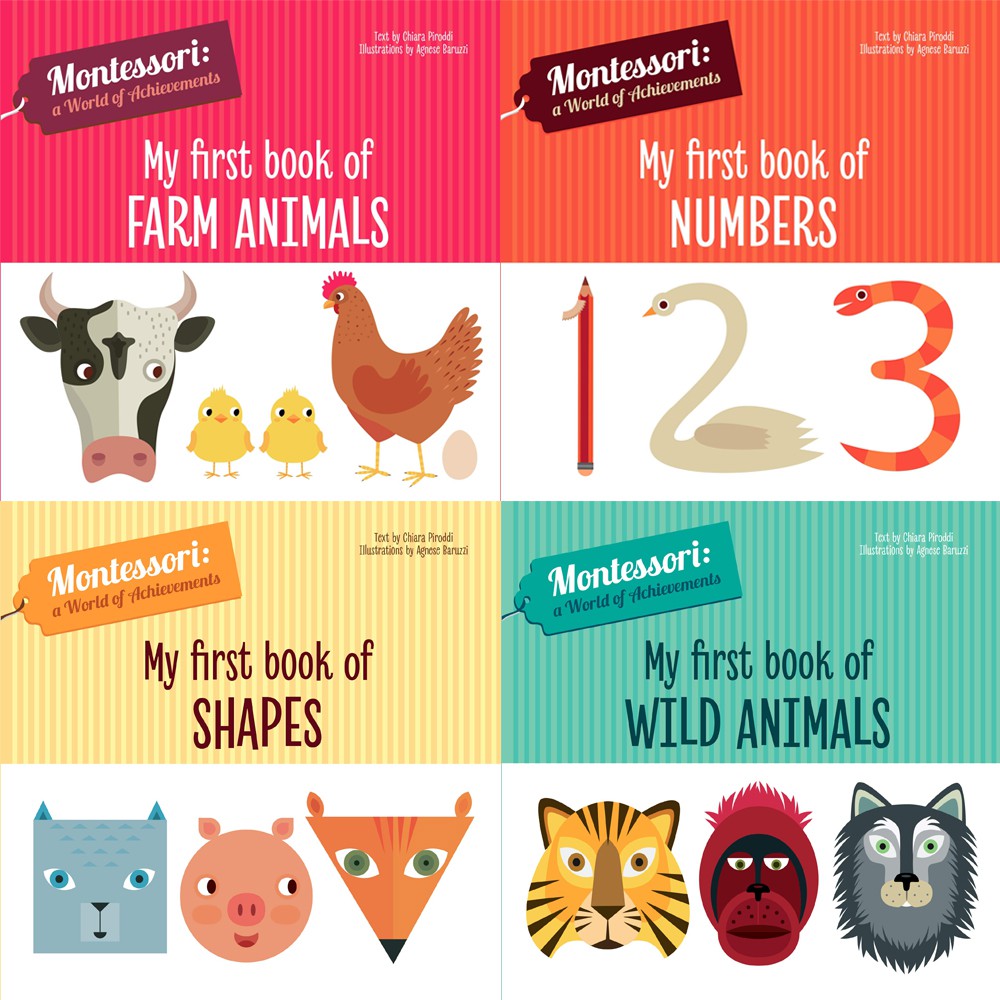 Buku MY FIRST BOOK THE MONTESSORI METHOD - farm wild animals numbers shapes montesori bbw belajar mengenal hewan angka bentuk